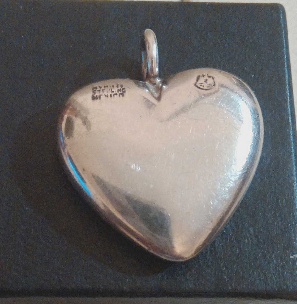 Sterling Silver Heart Pendant Necklace Charm - Silver
